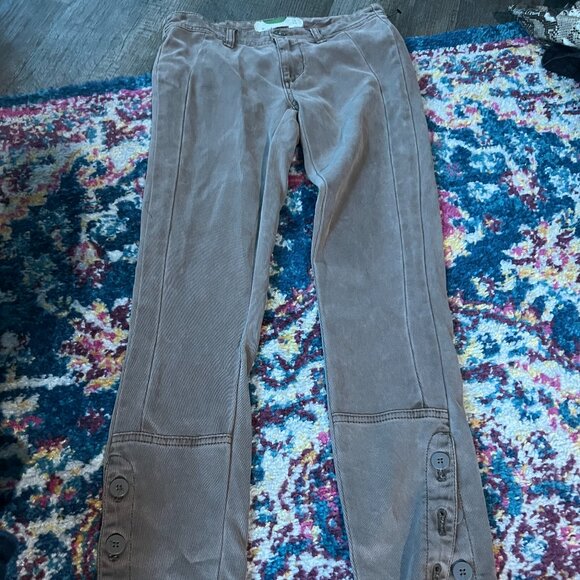 By Anthropologie Ona Skinny Leg Utility Pants Button Ankle size 25 - Picture 4 of 10